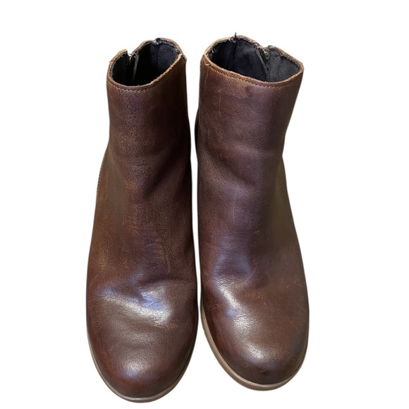 Sorel Joan of Arctic Wedge Zip Bootie Women's Size 8.5 NL3766-242 Brown Leather - Picture 9 of 10